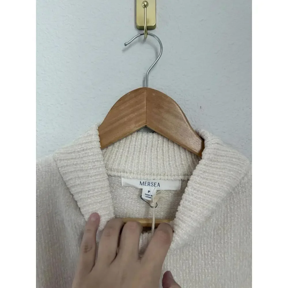 MERSEA NWT Catalina Eversoft Chenille‎ Cream Plush Sweater Sz P